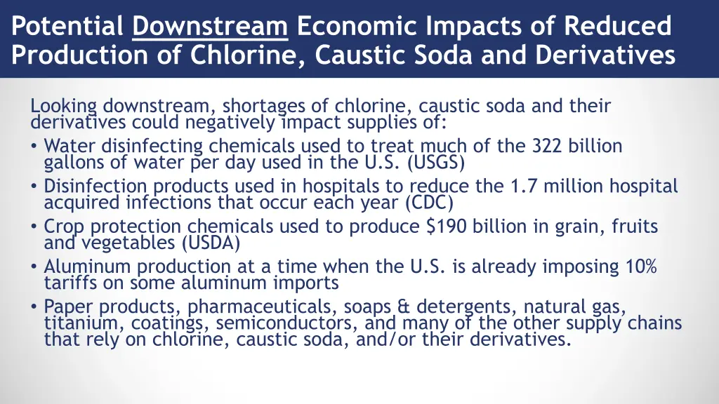potential downstream economic impacts of reduced