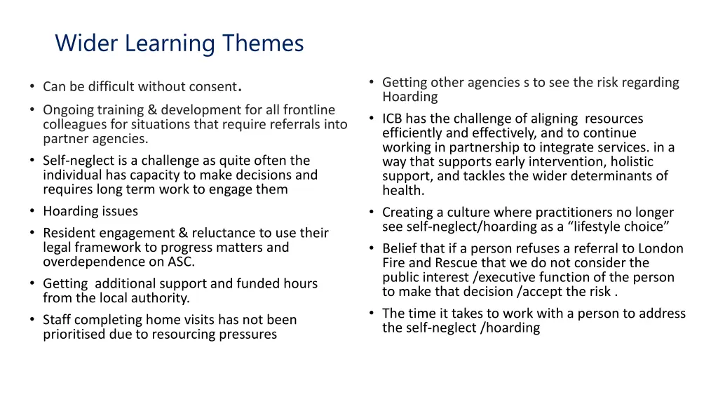 wider learning themes