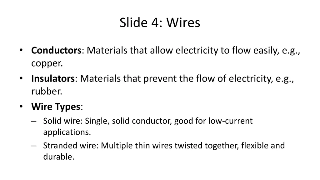 slide 4 wires