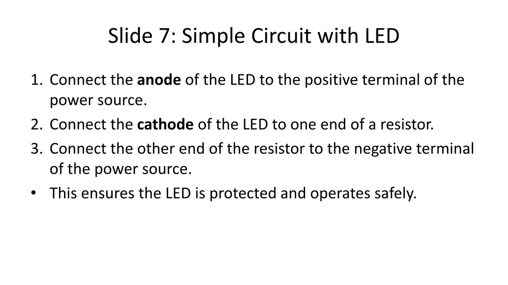 slide 7 simple circuit with led