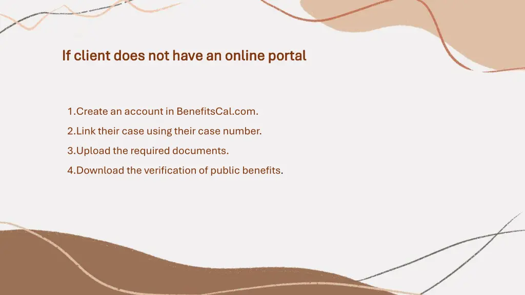 if client does not have an online portal