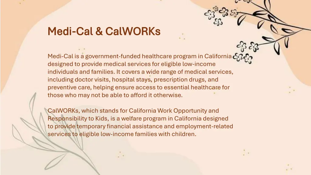 medi medi cal calworks cal calworks