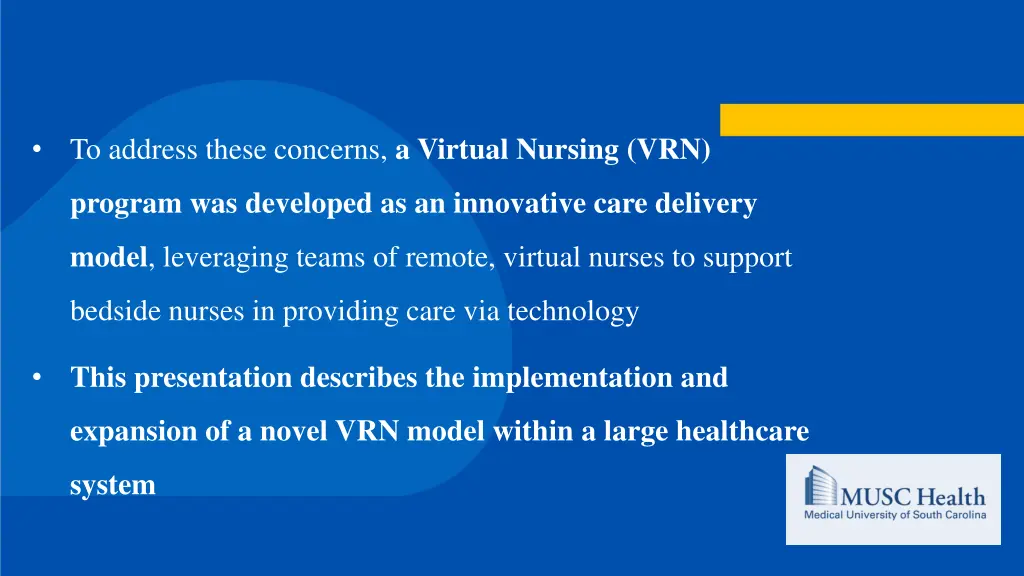 to address these concerns a virtual nursing vrn