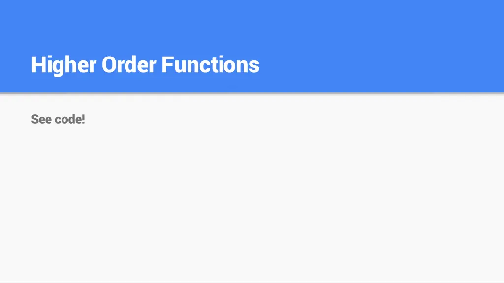 higher order functions