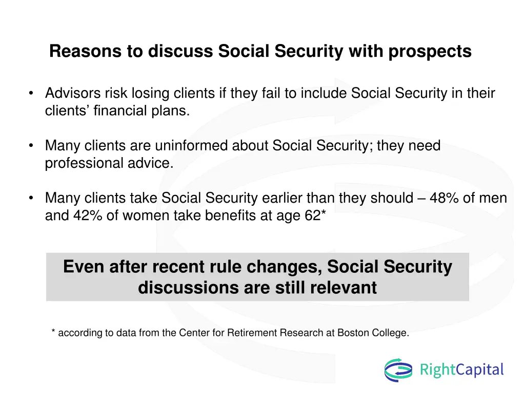 reasons to discuss social security with prospects