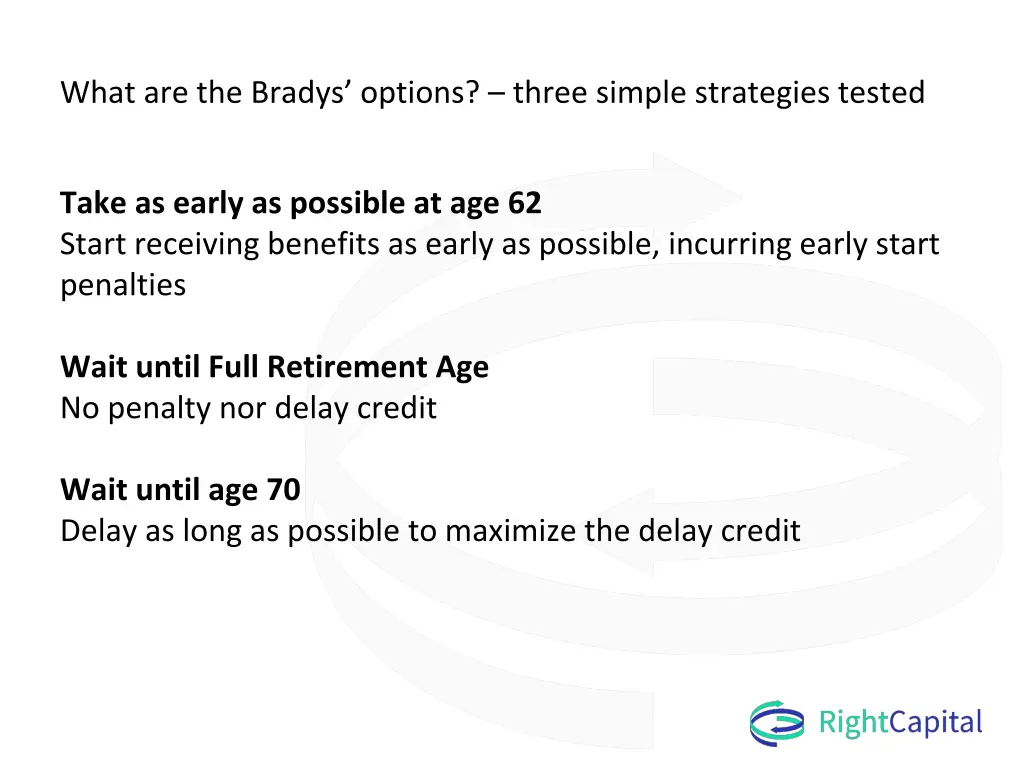 what are the bradys options three simple