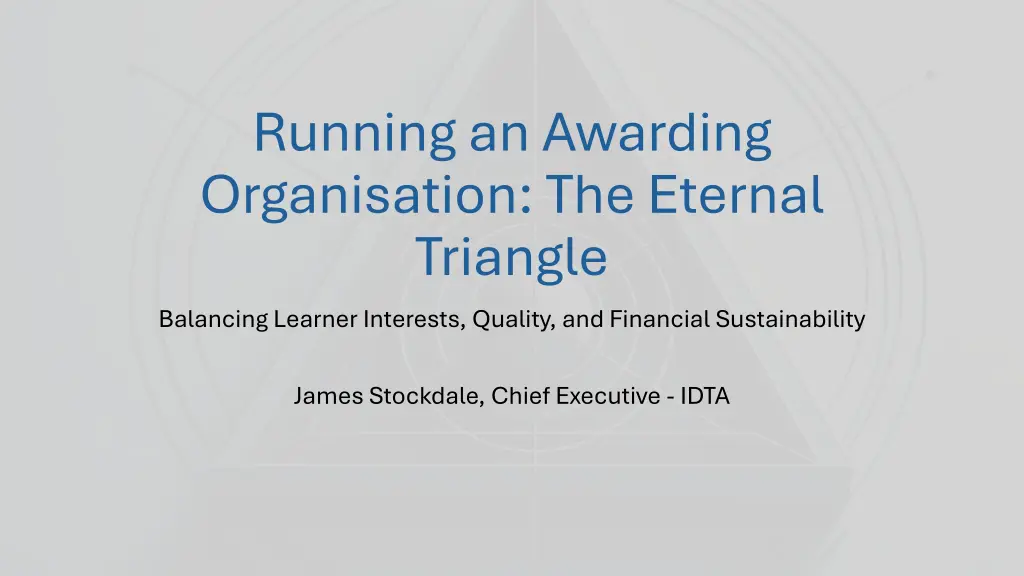 running an awarding organisation the eternal