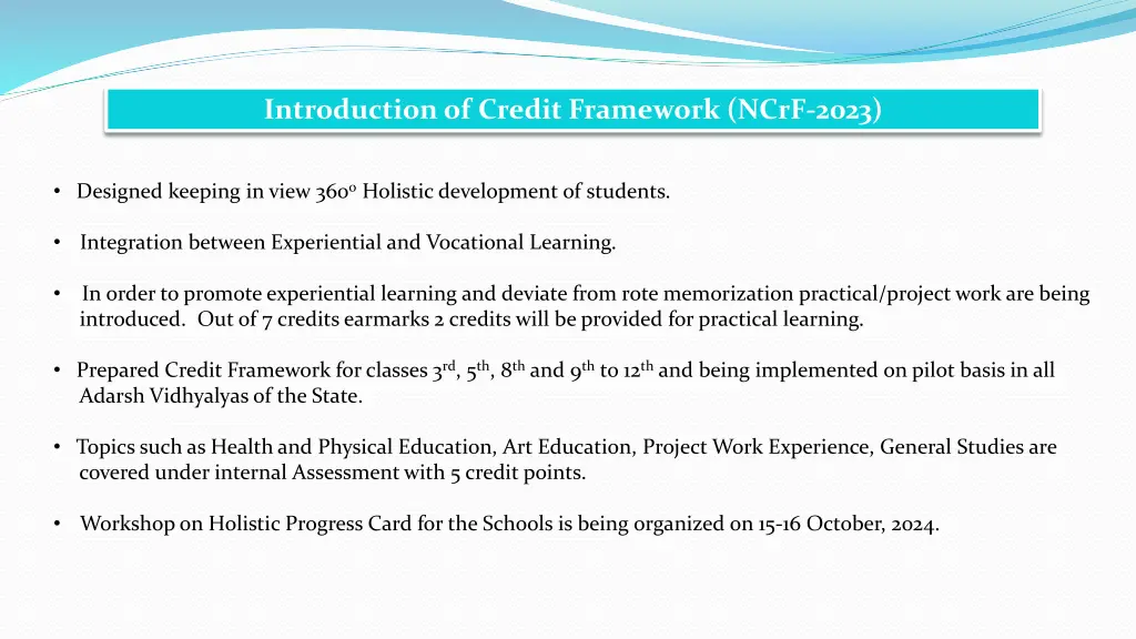introduction of credit framework ncrf 2023