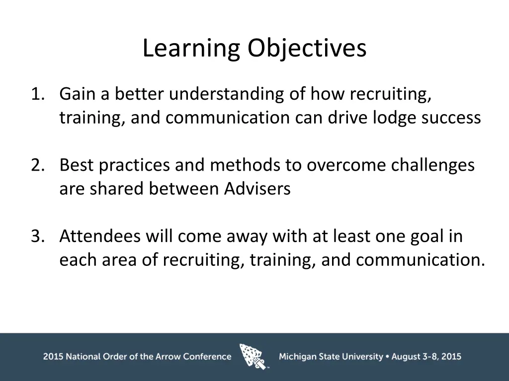 learning objectives