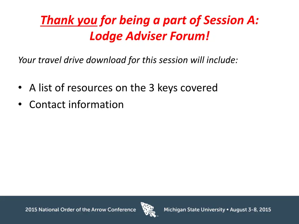 thank you for being a part of session a lodge