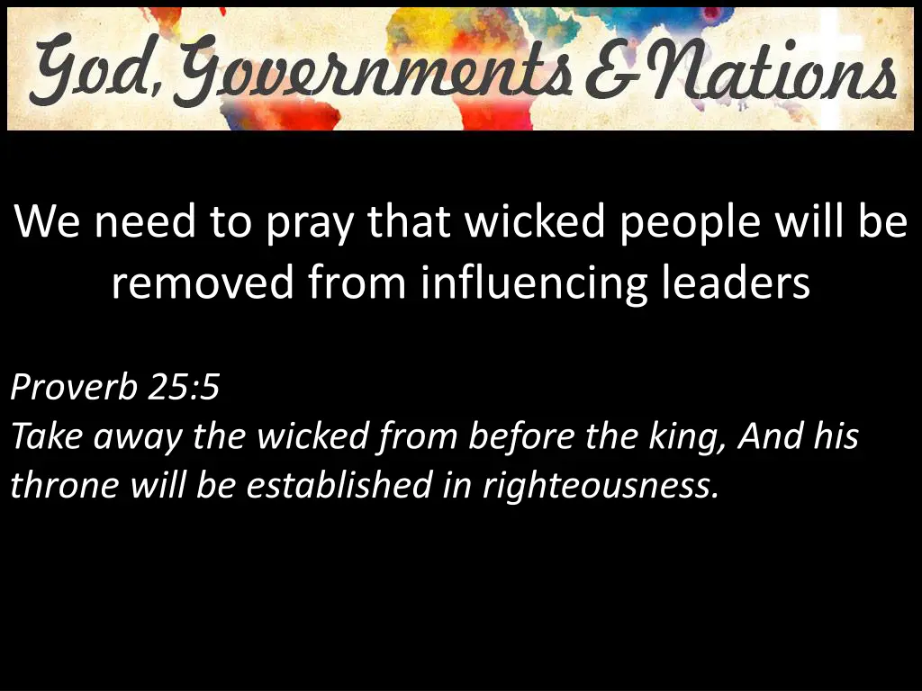 we need to pray that wicked people will