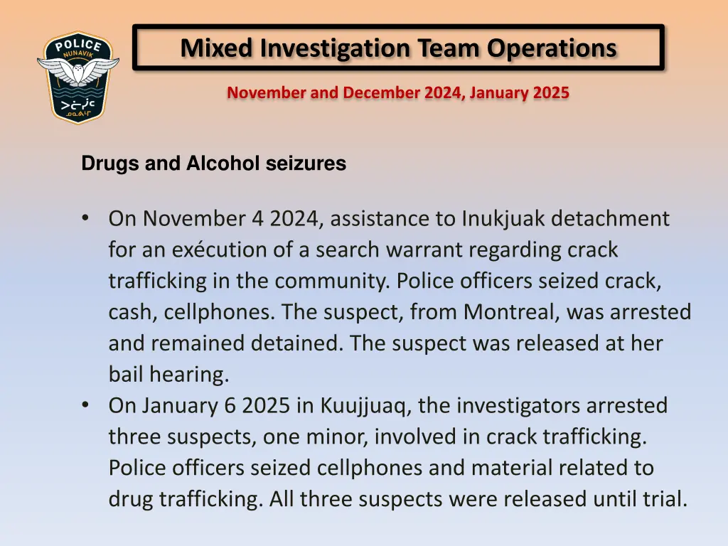mixed investigation team operations