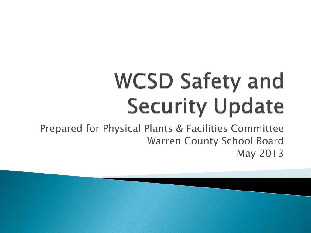 prepared for physical plants facilities committee