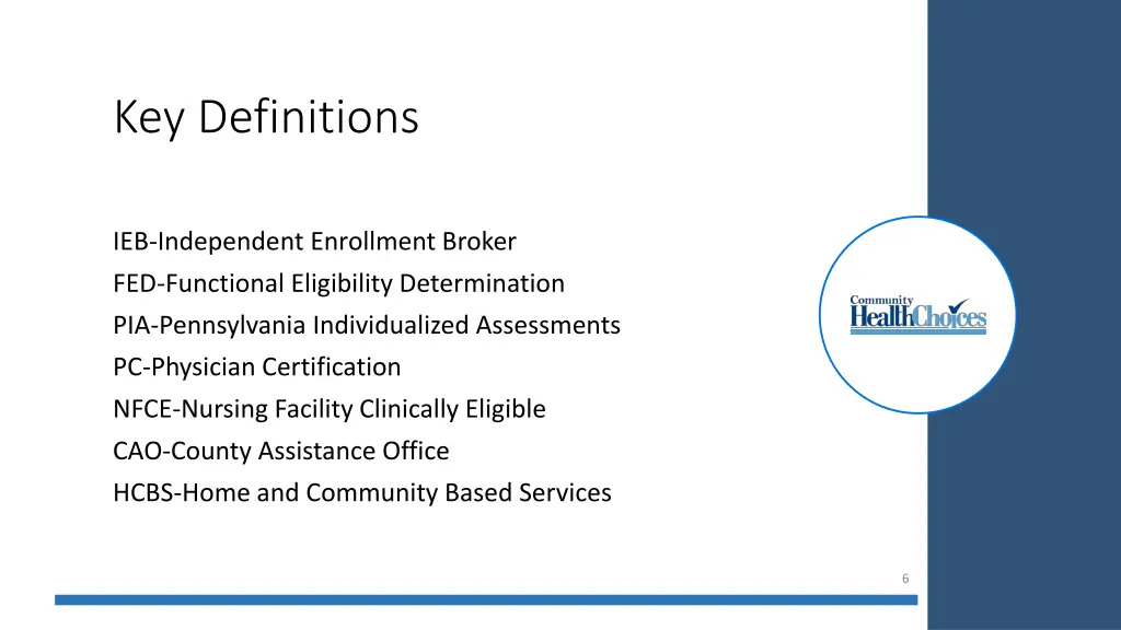 key definitions