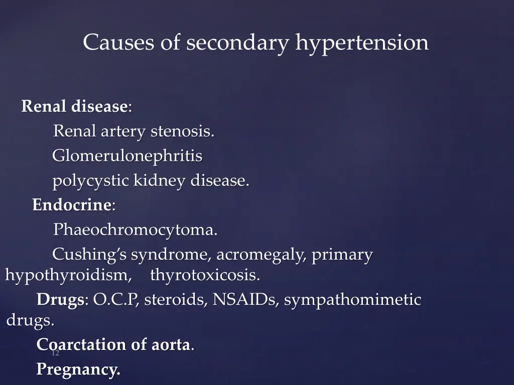 causes of secondary hypertension