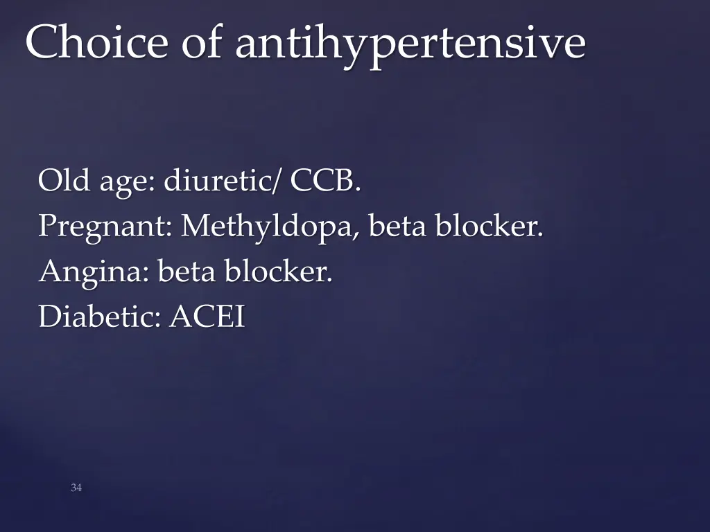 choice of antihypertensive