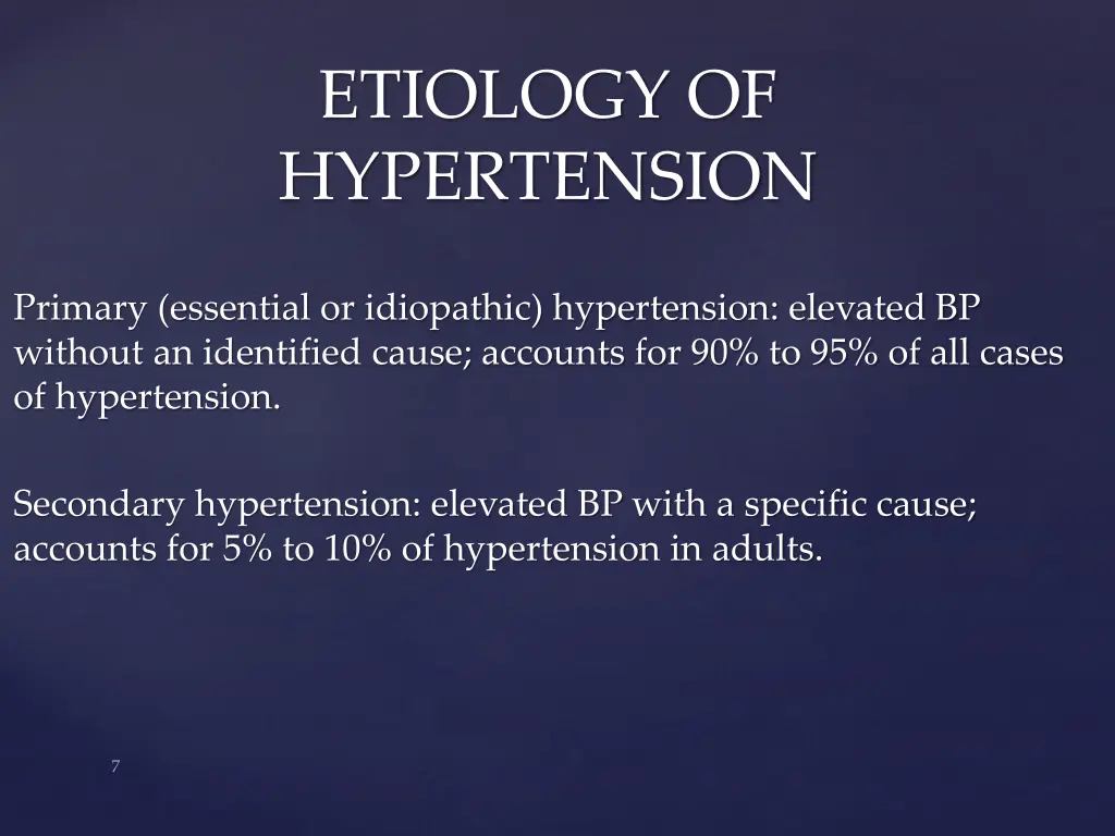 etiology of hypertension