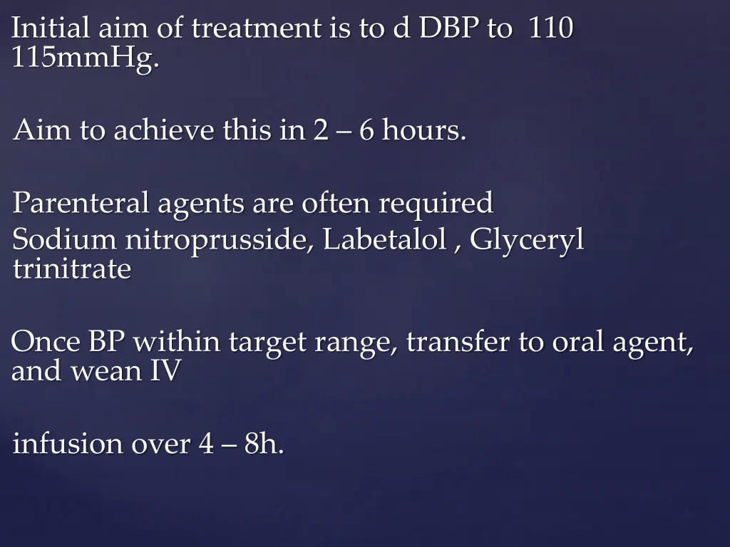 initial aim of treatment