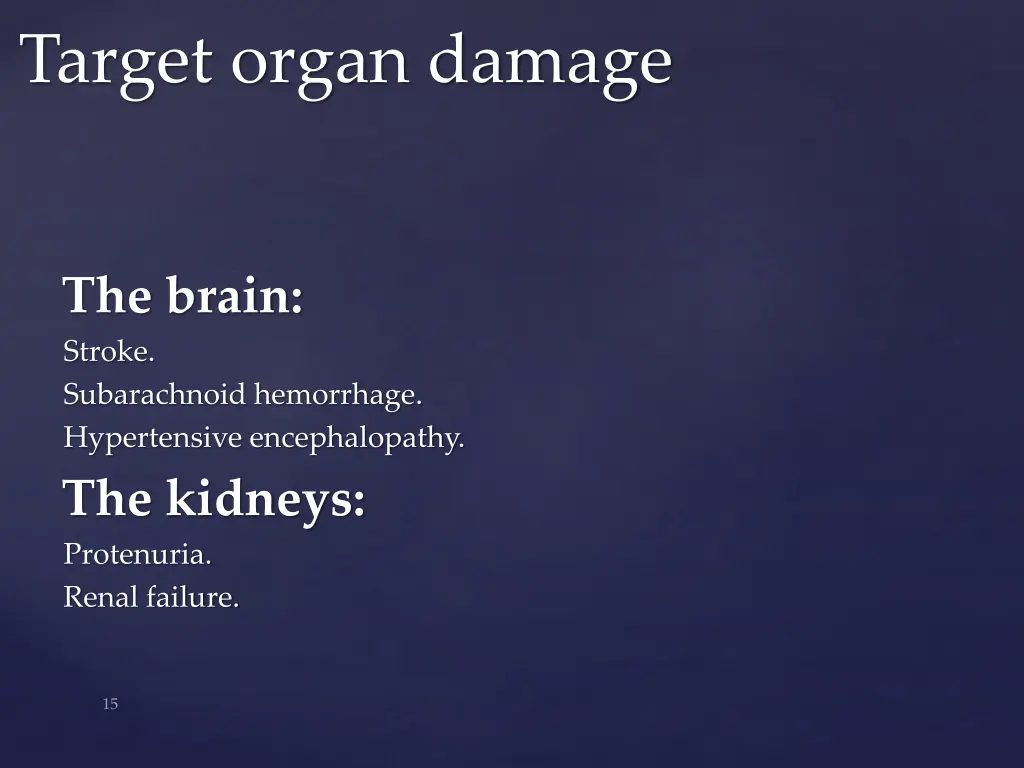 target organ damage 1