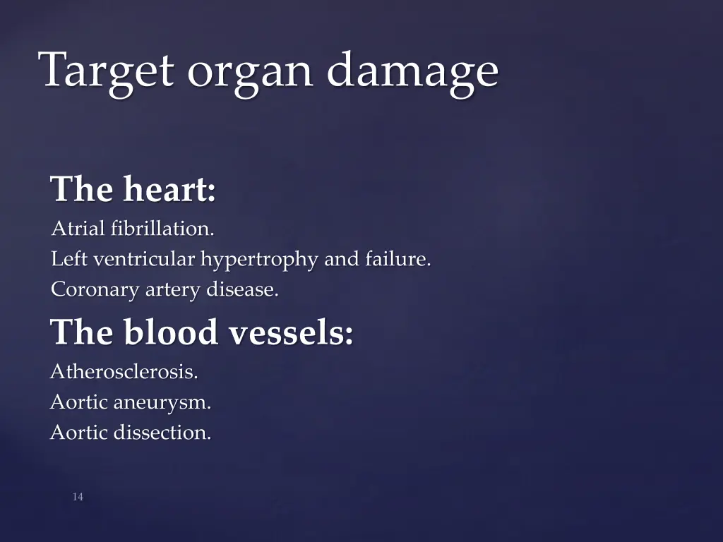 target organ damage