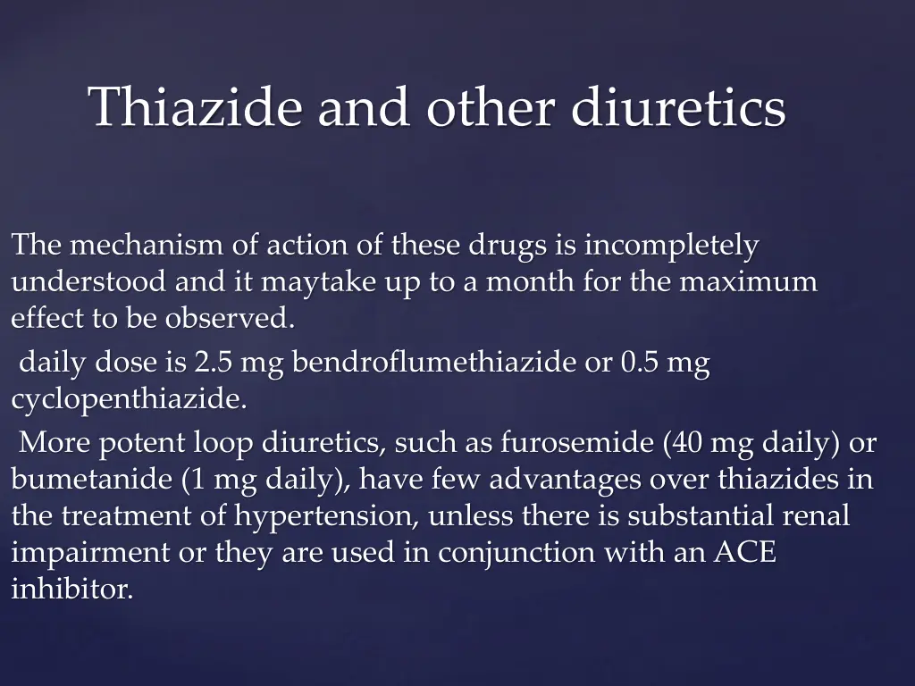 thiazide and other diuretics