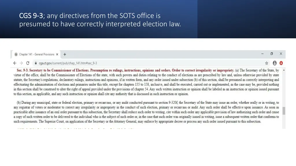 cgs 9 cgs 9 3 3 any directives from the sots