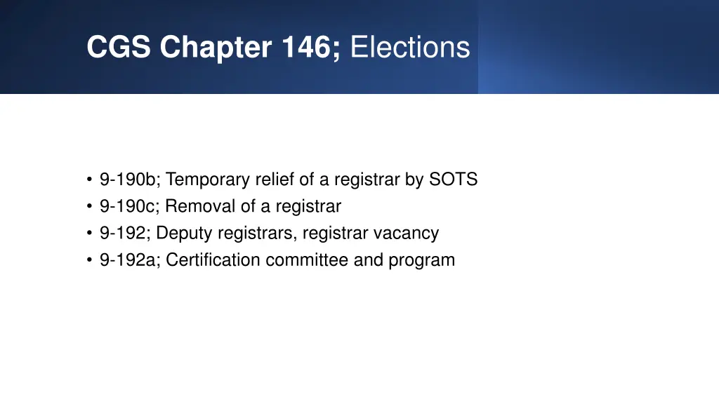cgs chapter 146 elections