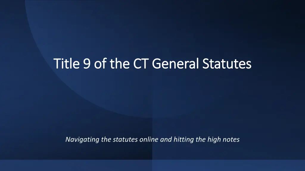 title 9 of the ct general statutes title