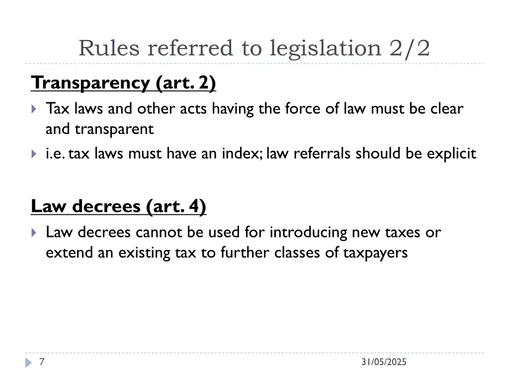 rules referred to legislation 2 2
