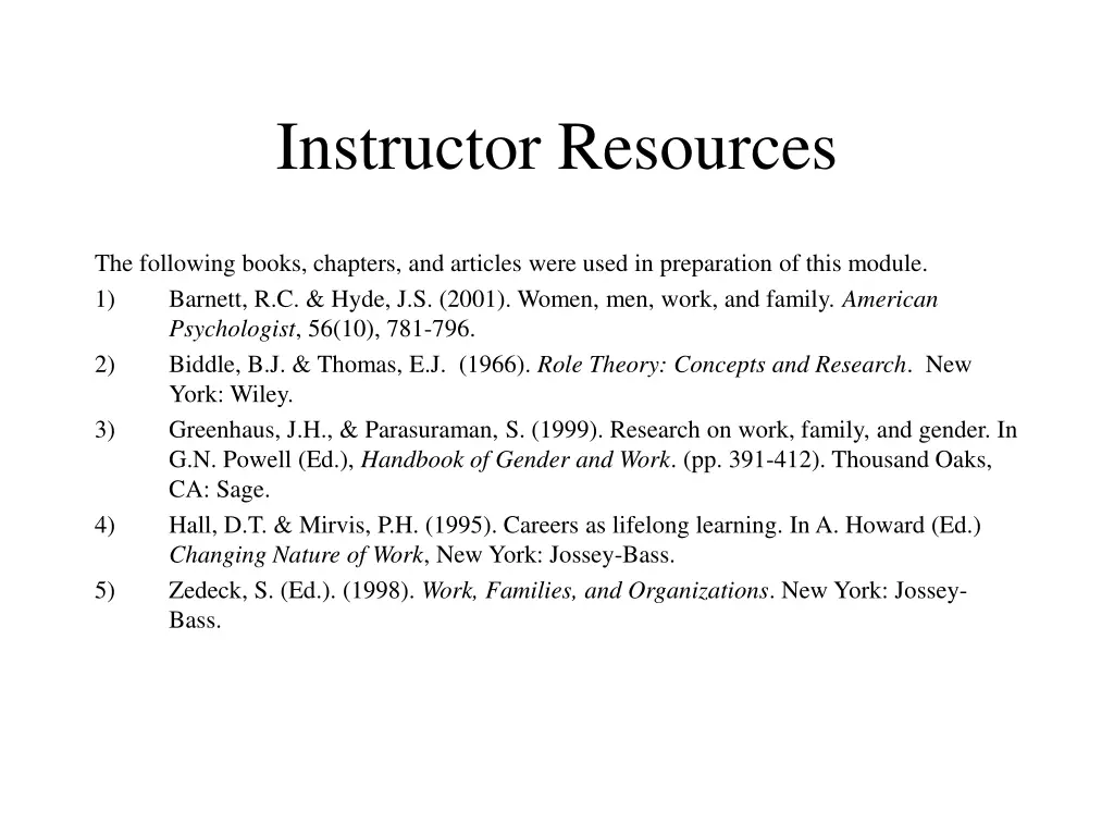 instructor resources