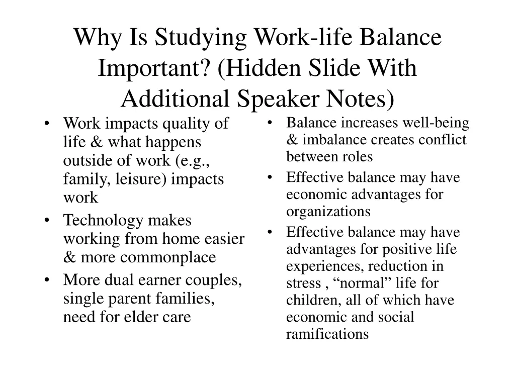 why is studying work life balance important 1