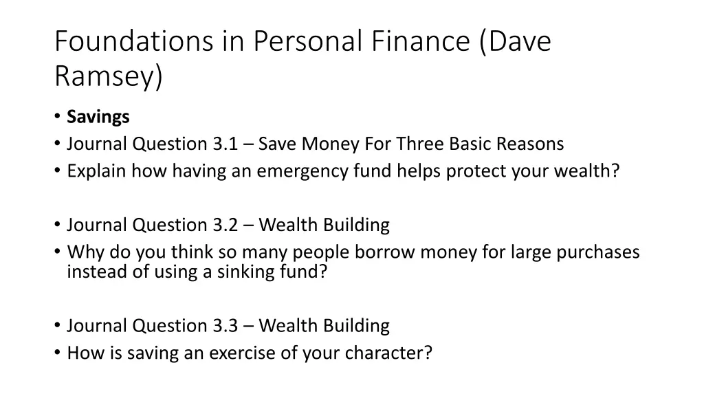 foundations in personal finance dave ramsey 4