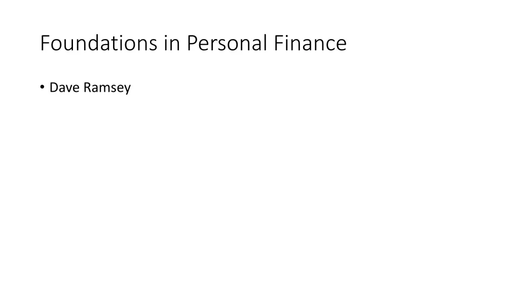 foundations in personal finance