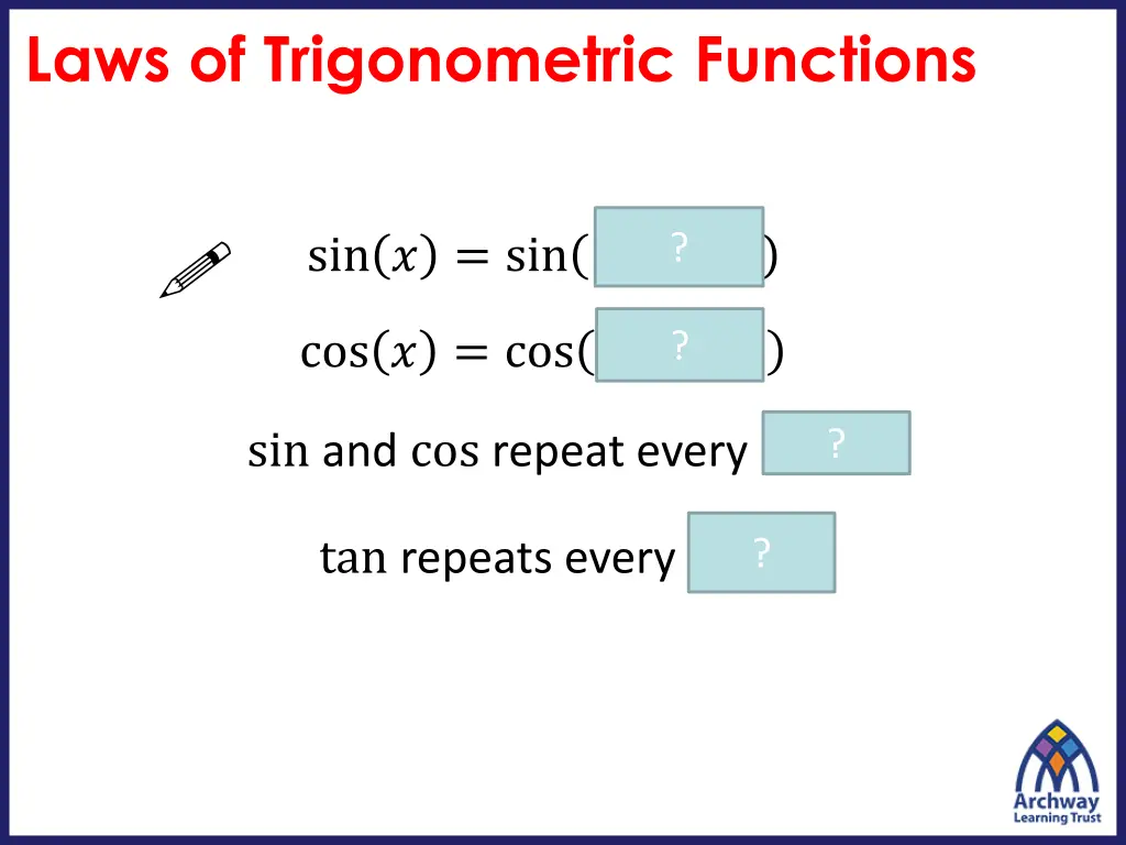 laws of trigonometric functions
