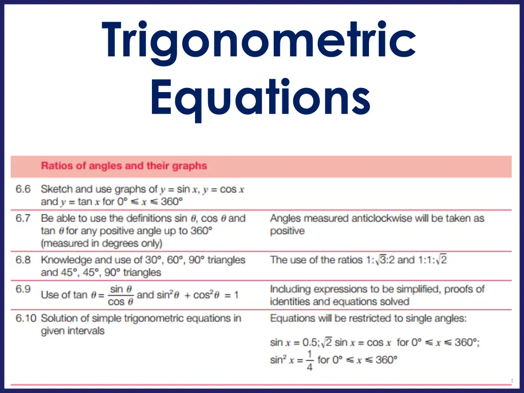 trigonometric equations