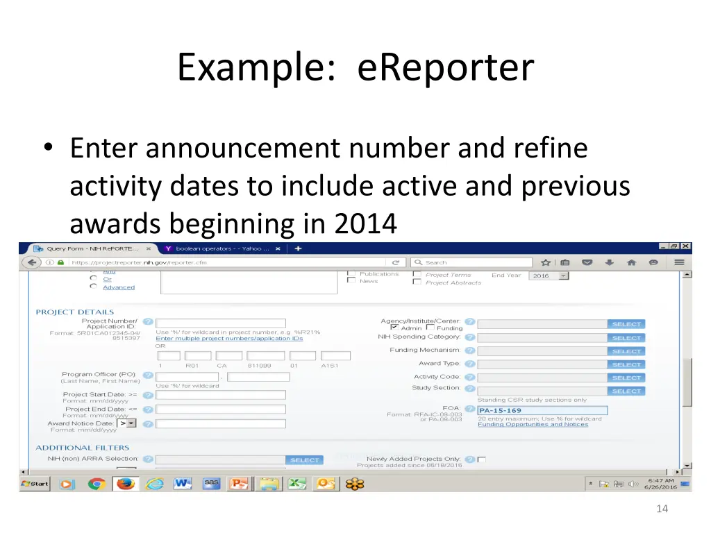 example ereporter