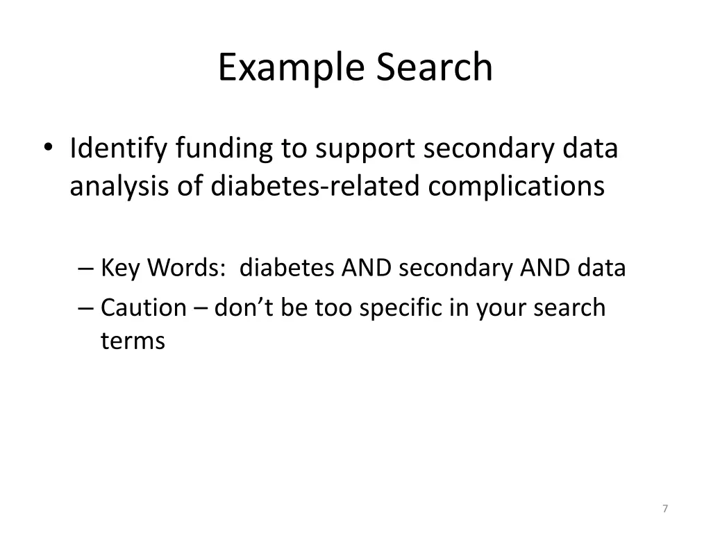 example search
