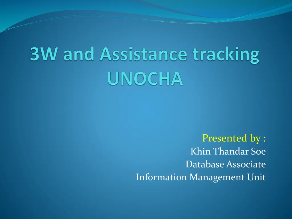 presented by khin thandar soe database associate
