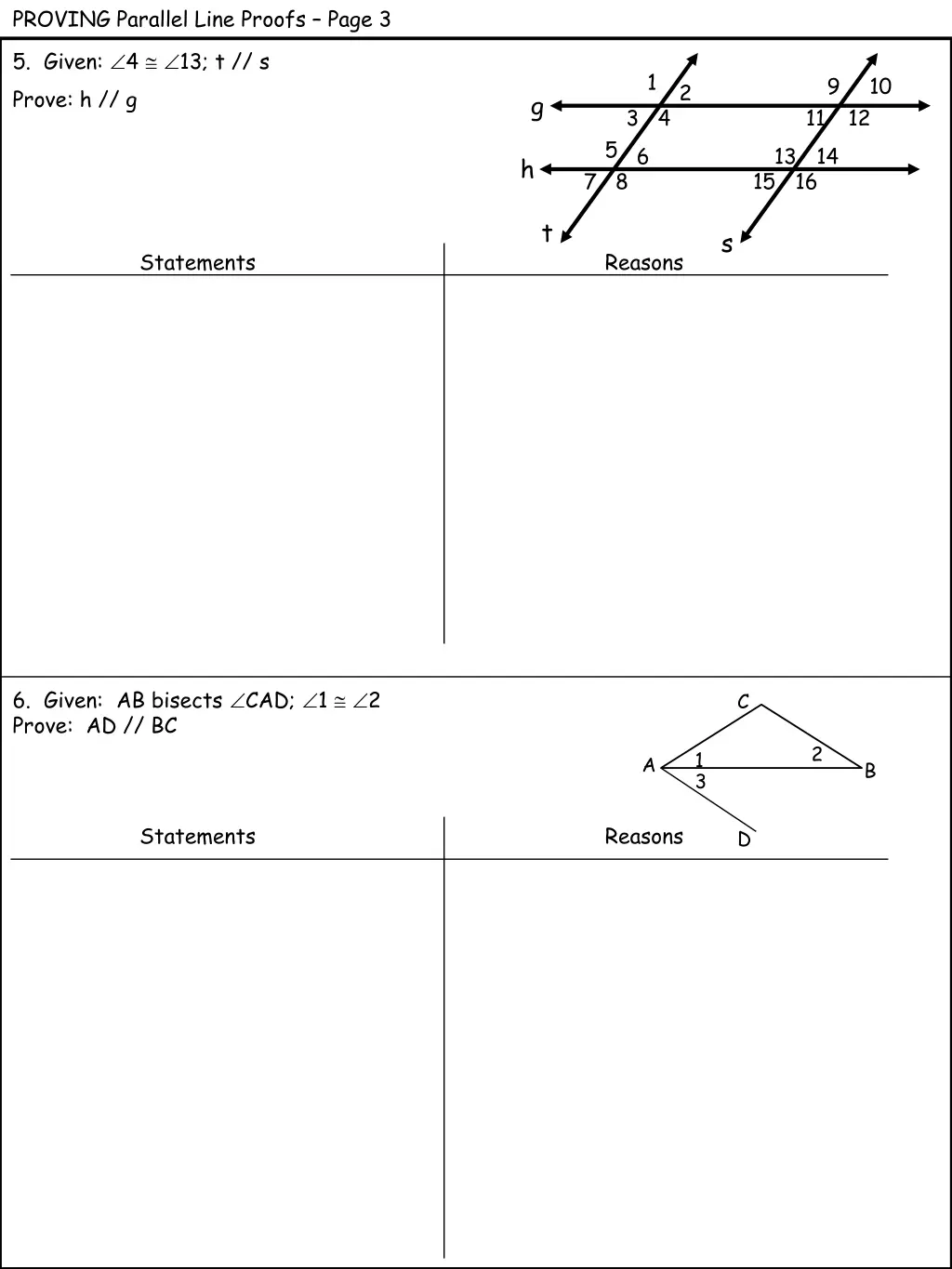 proving parallel line proofs page 3