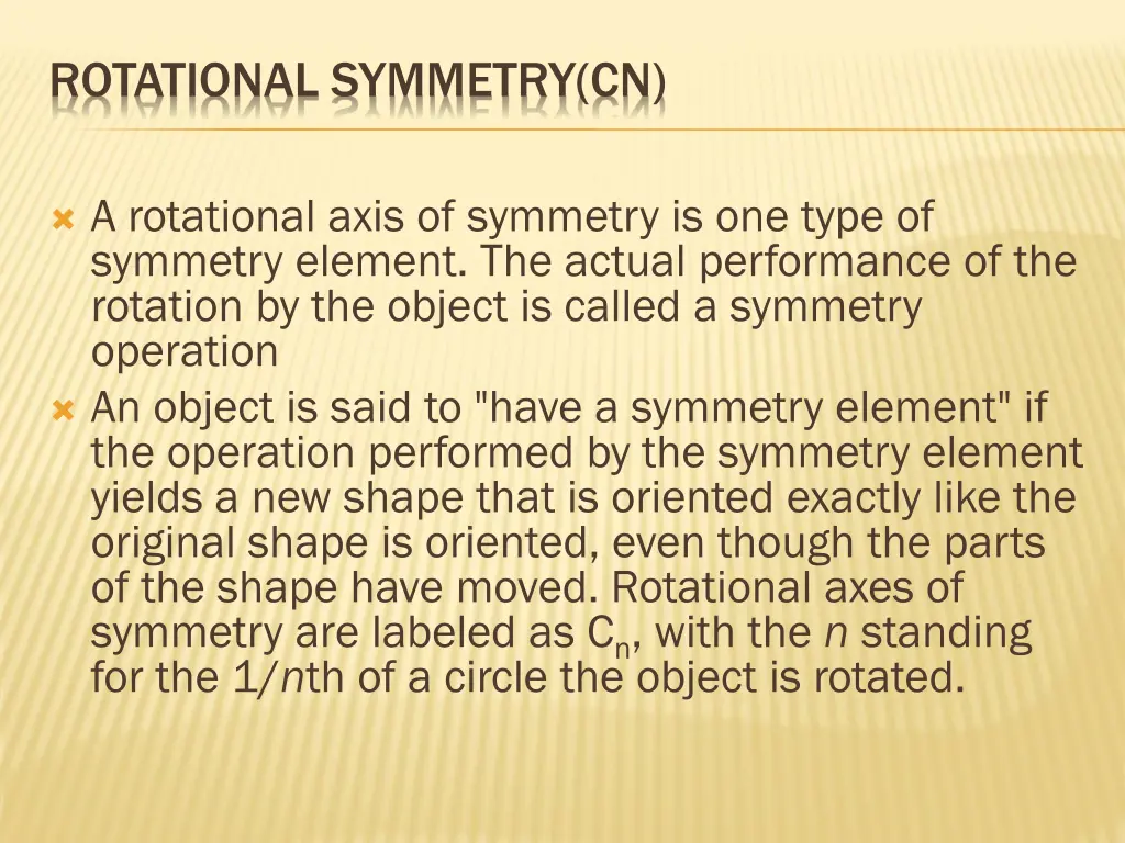 rotational symmetry cn