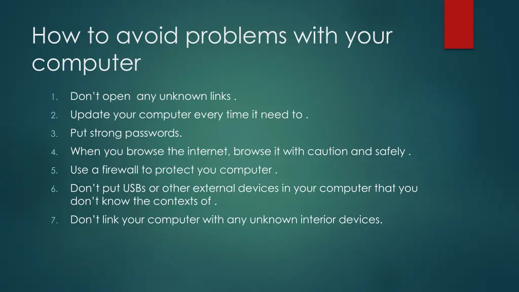 how to avoid problems with your computer