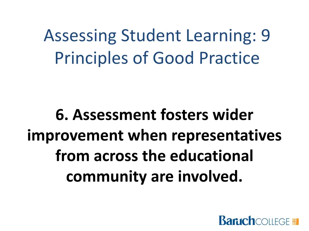 assessing student learning 9 principles of good 5