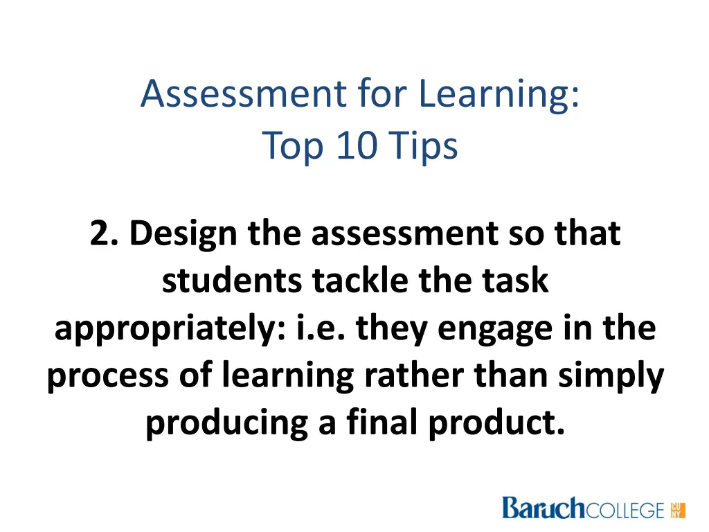 assessment for learning top 10 tips