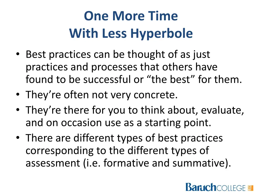 one more time with less hyperbole