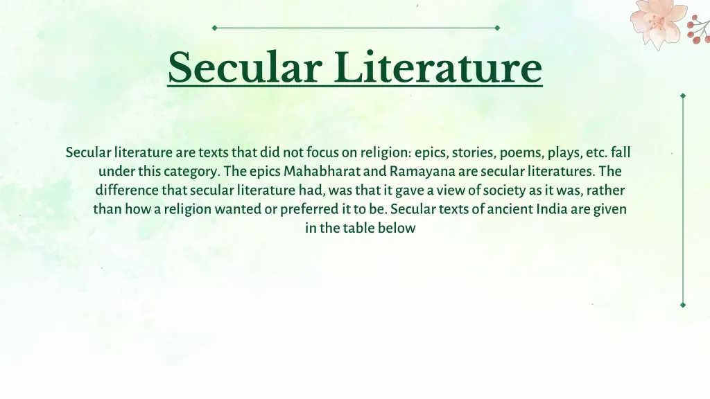 secular literature