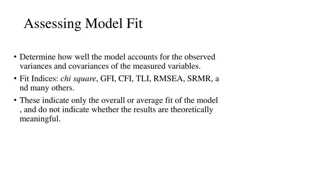 assessing model fit