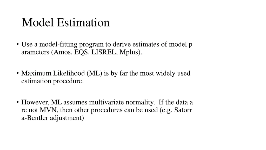 model estimation