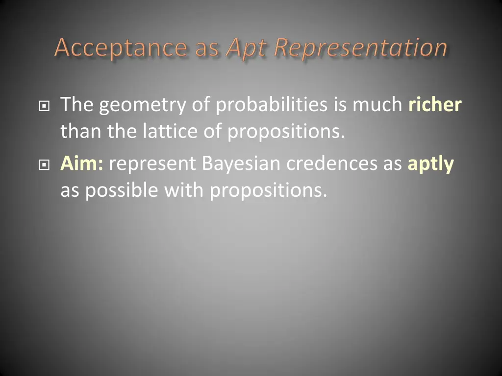 the geometry of probabilities is much richer than