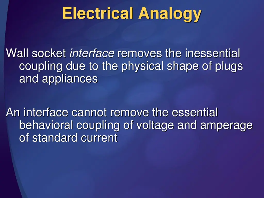 electrical analogy