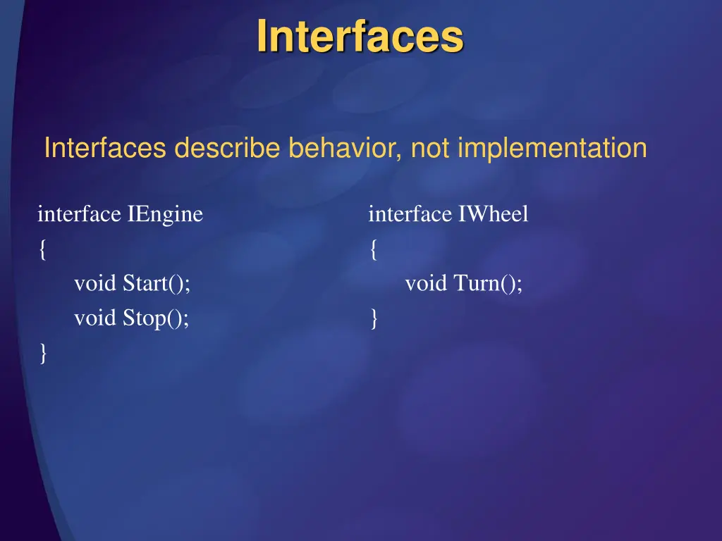 interfaces